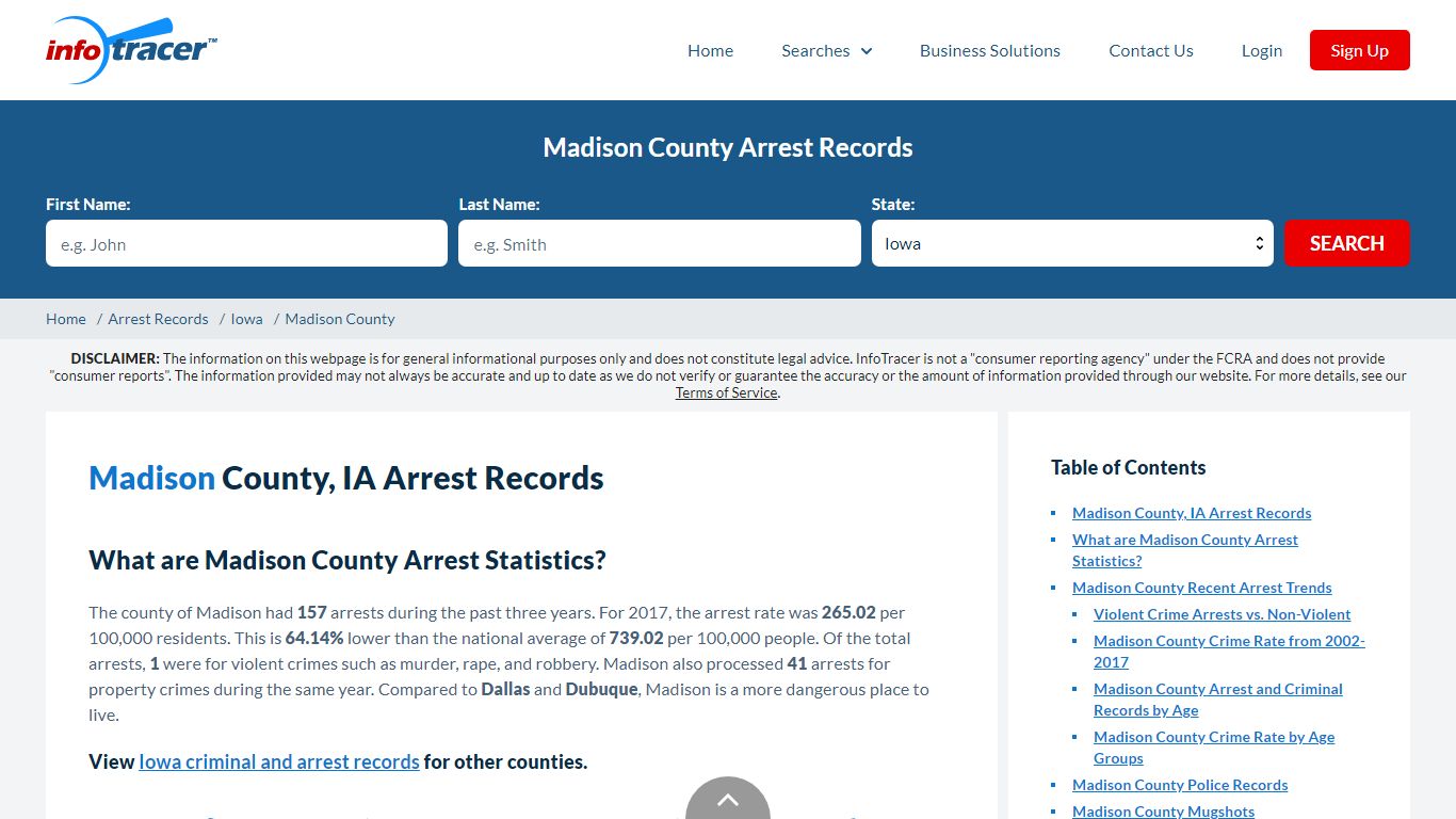 Madison County, IA Arrests, Mugshots & Jail Records - InfoTracer