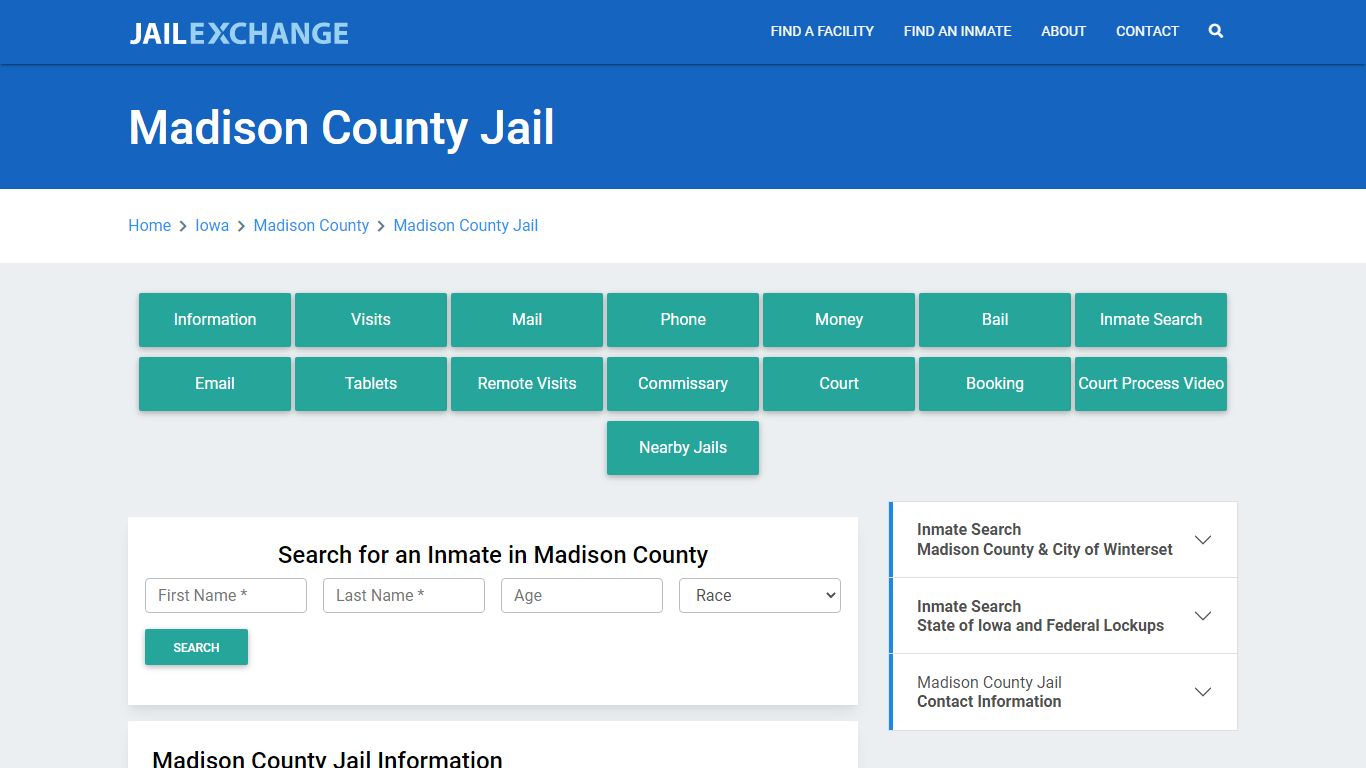 Madison County Jail Roster Lookup, IA, Inmate Search